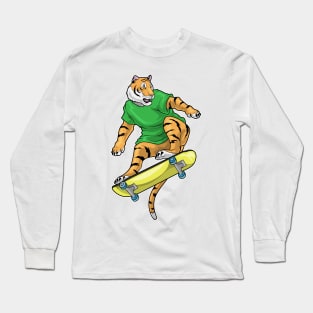 Tiger Skater Skateboard Long Sleeve T-Shirt